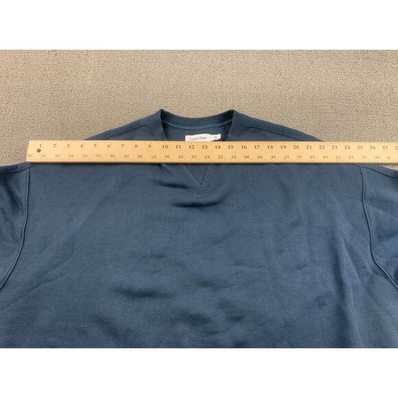 Calvin Klein Sweatshirt Men M Blue Pullover Crewneck Long Sleeve Ribbed Hem - Picture 5 of 8